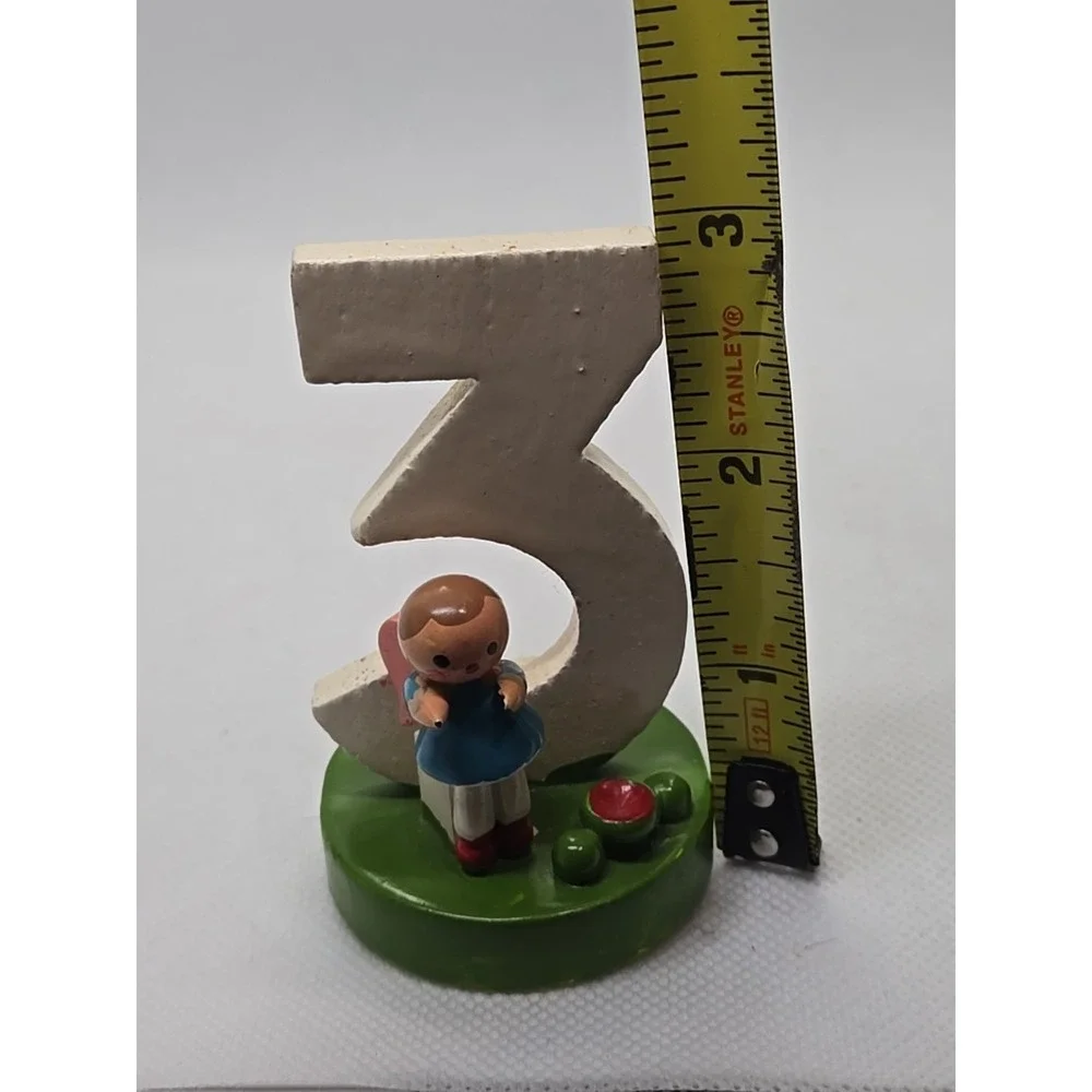 Vintage SEVI Three 3 Birthday Cake Topper 3